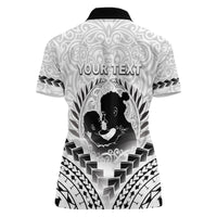 Personalised New Zealand Happy Father's Day Women Polo Shirt Aroha Ahau Ki A Koe Papa Polynesian Tribal LT05 - Polynesian Pride