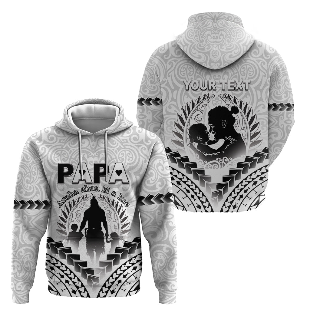 Personalised New Zealand Happy Father's Day Zip Hoodie Aroha Ahau Ki A Koe Papa Polynesian Tribal LT05 - Polynesian Pride