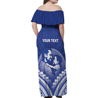 Personalised Samoa Happy Father's Day Family Matching Off Shoulder Maxi Dress and Hawaiian Shirt Ou Te Alofa Ia Te Oe Tama Dad Polynesian Tribal LT05 - Polynesian Pride