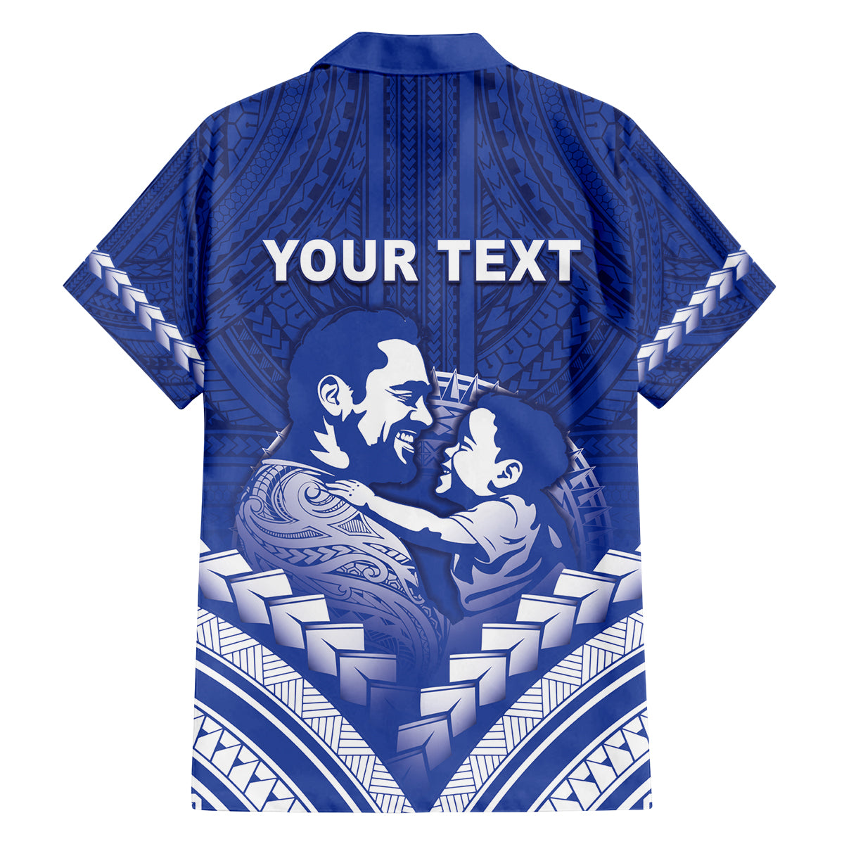 Personalised Samoa Happy Father's Day Family Matching Off Shoulder Short Dress and Hawaiian Shirt Ou Te Alofa Ia Te Oe Tama Dad Polynesian Tribal LT05 - Polynesian Pride