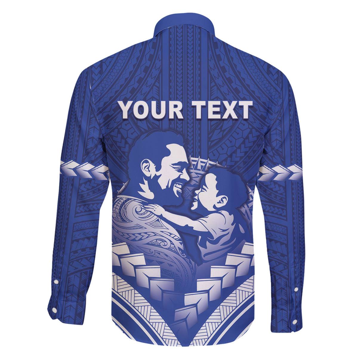 Personalised Samoa Happy Father's Day Family Matching Off Shoulder Short Dress and Hawaiian Shirt Ou Te Alofa Ia Te Oe Tama Dad Polynesian Tribal LT05 - Polynesian Pride