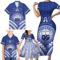 Personalised Samoa Happy Father's Day Family Matching Short Sleeve Bodycon Dress and Hawaiian Shirt Ou Te Alofa Ia Te Oe Tama Dad Polynesian Tribal LT05 - Polynesian Pride