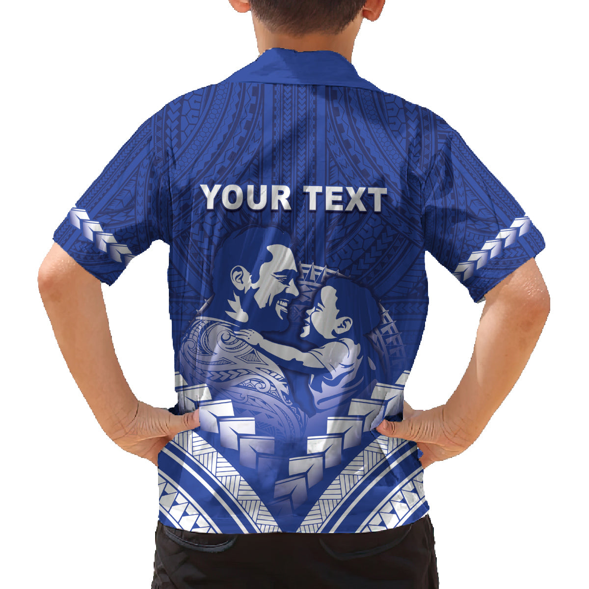 Personalised Samoa Happy Father's Day Family Matching Tank Maxi Dress and Hawaiian Shirt Ou Te Alofa Ia Te Oe Tama Dad Polynesian Tribal LT05 - Polynesian Pride