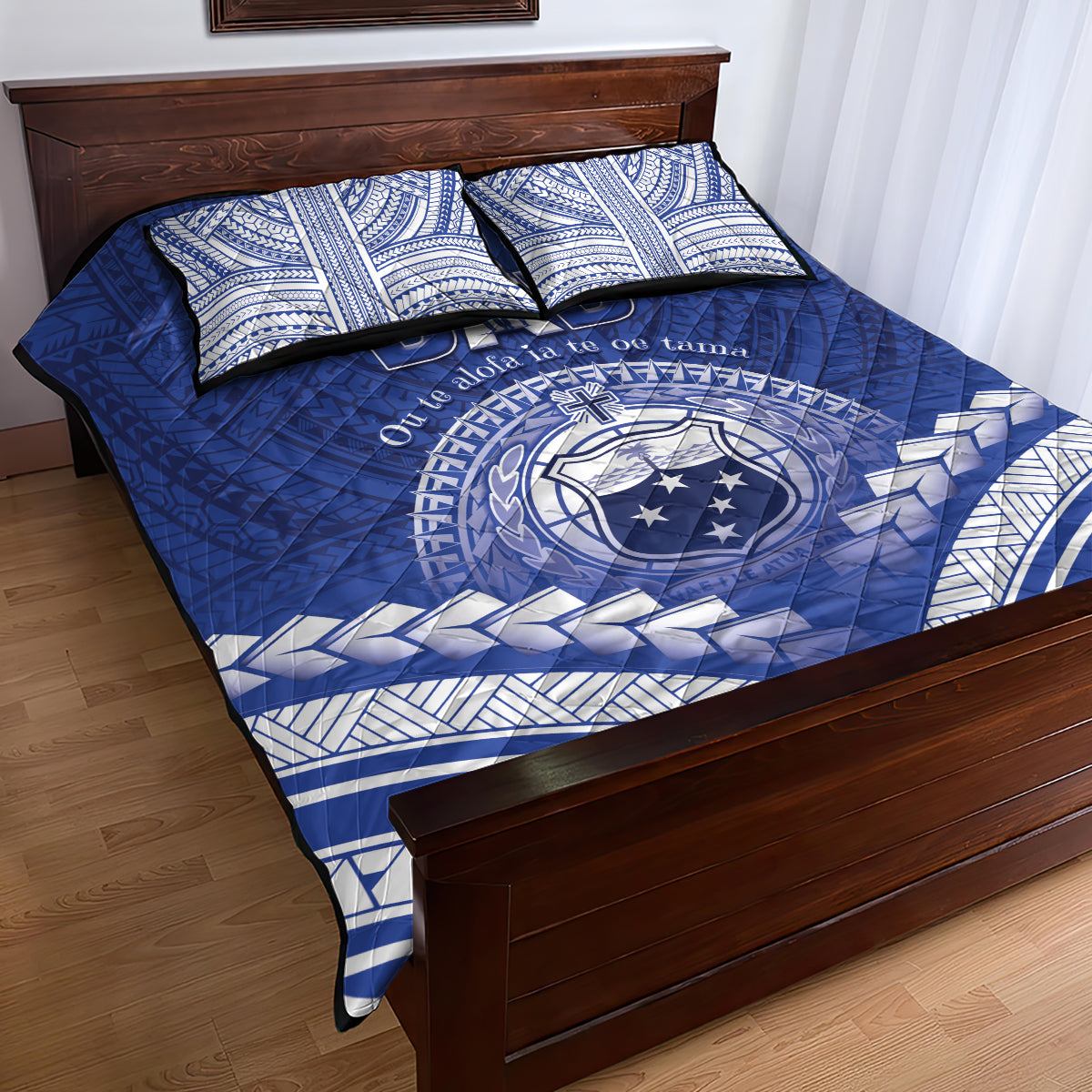 Samoa Happy Father's Day Quilt Bed Set Ou Te Alofa Ia Te Oe Tama Dad Polynesian Tribal