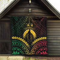 Vanuatu Happy Father's Day Quilt Mi Lavem Yu Papa Polynesian Tribal