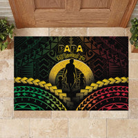 Vanuatu Happy Father's Day Rubber Doormat Mi Lavem Yu Papa Polynesian Tribal