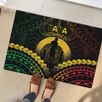 Vanuatu Happy Father's Day Rubber Doormat Mi Lavem Yu Papa Polynesian Tribal