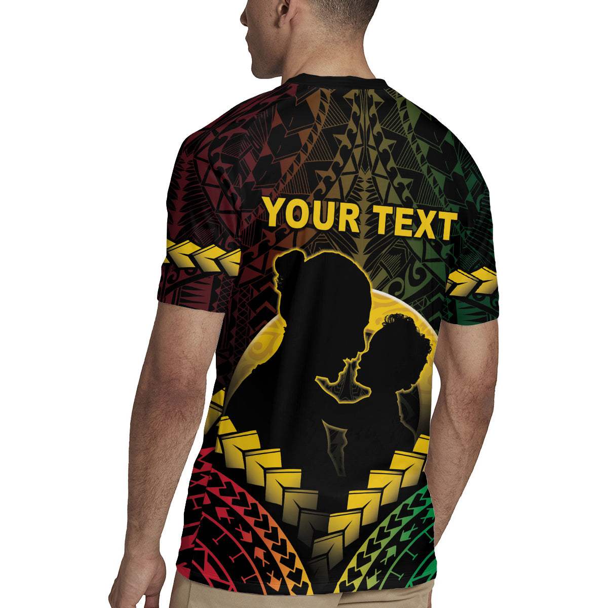 Personalised Vanuatu Happy Father's Day Rugby Jersey Mi Lavem Yu Papa Polynesian Tribal