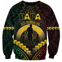 Personalised Vanuatu Happy Father's Day Sweatshirt Mi Lavem Yu Papa Polynesian Tribal