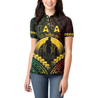 Personalised Vanuatu Happy Father's Day Women Polo Shirt Mi Lavem Yu Papa Polynesian Tribal