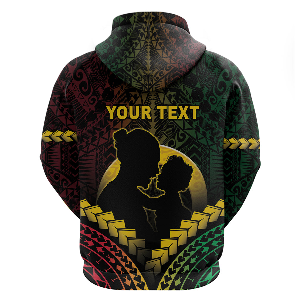 Personalised Vanuatu Happy Father's Day Zip Hoodie Mi Lavem Yu Papa Polynesian Tribal