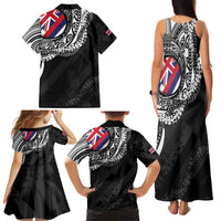 Hawaii Flag Day Family Matching Tank Maxi Dress and Hawaiian Shirt Hawaiian Maile Lei LT05 - Polynesian Pride