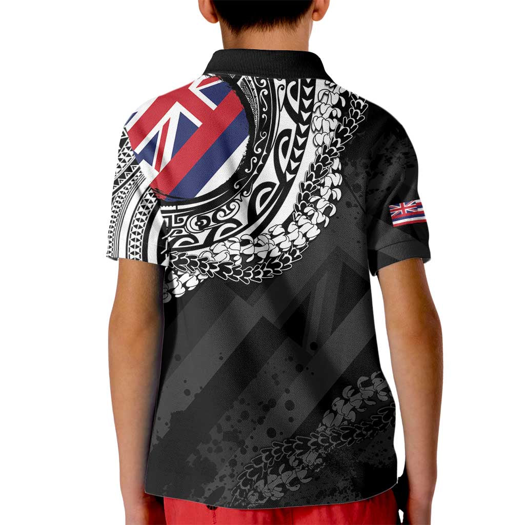 Hawaii Flag Day Kid Polo Shirt Hawaiian Maile Lei