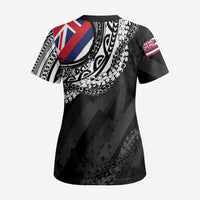 Hawaii Flag Day Scrub Top Hawaiian Maile Lei - Polynesian Pride