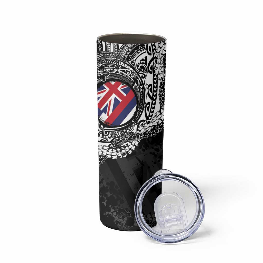 Hawaii Flag Day Skinny Tumbler Hawaiian Maile Lei LT05 - Polynesian Pride