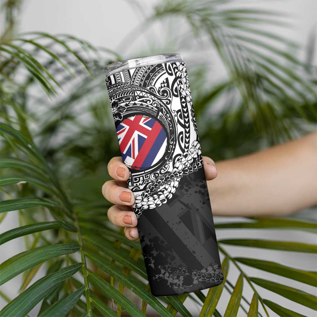 Hawaii Flag Day Skinny Tumbler Hawaiian Maile Lei LT05 - Polynesian Pride