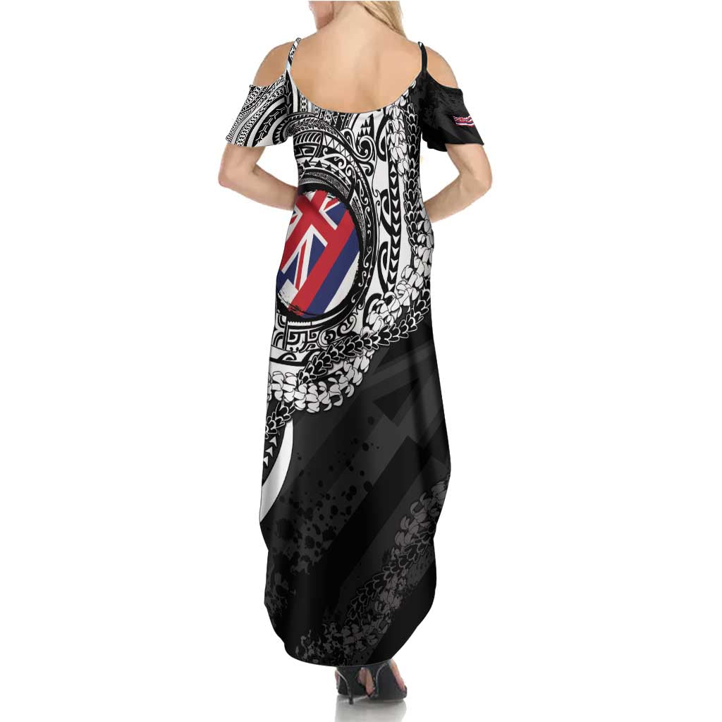 Hawaii Flag Day Summer Maxi Dress Hawaiian Maile Lei