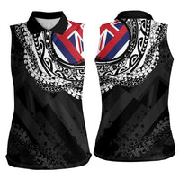 Hawaii Flag Day Women Sleeveless Polo Shirt Hawaiian Maile Lei