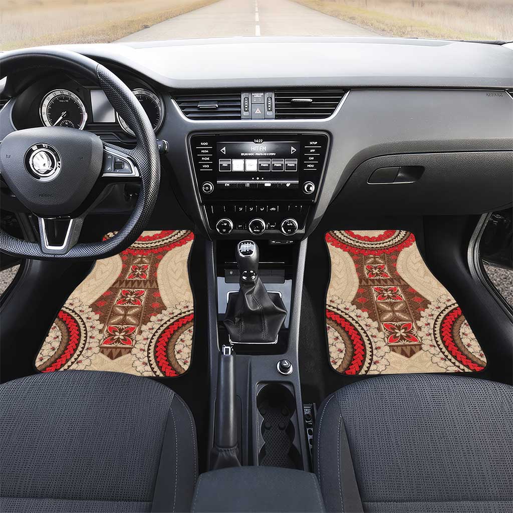 Samoa Language Week Car Mats Samoan Motif With Red Hibiscus