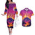 Hawaii Kilauea Volcano Couples Matching Off The Shoulder Long Sleeve Dress and Hawaiian Shirt There Is Pele Goddess Of The Volcano - Polynesian Pride