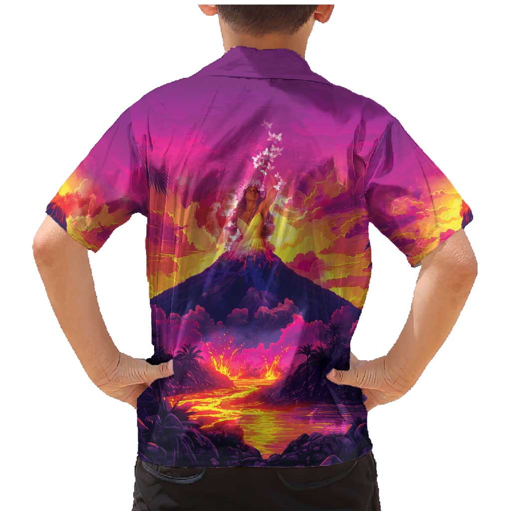 Hawaii Kilauea Volcano Family Matching Mermaid Dress and Hawaiian Shirt There Is Pele Goddess Of The Volcano LT05 - Polynesian Pride