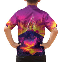 Hawaii Kilauea Volcano Family Matching Off The Shoulder Long Sleeve Dress and Hawaiian Shirt There Is Pele Goddess Of The Volcano LT05 - Polynesian Pride