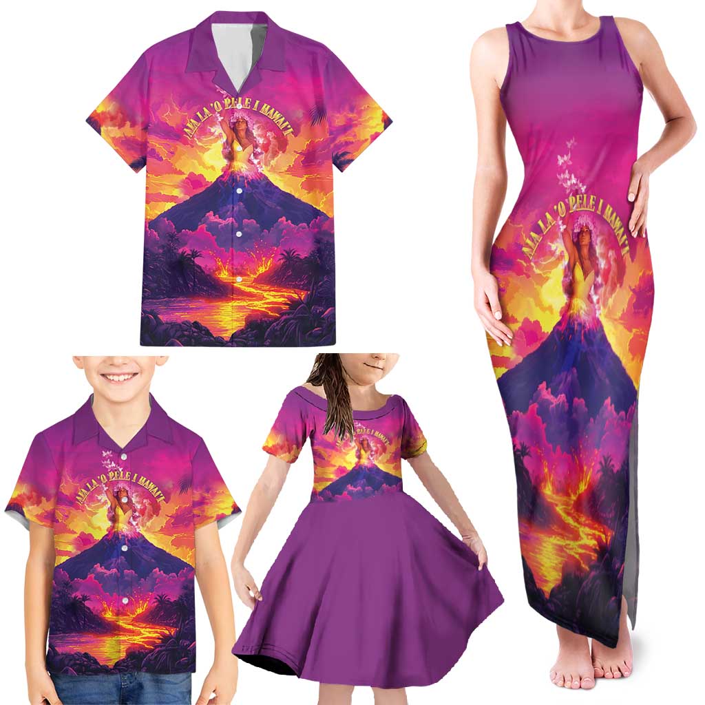Hawaii Kilauea Volcano Family Matching Tank Maxi Dress and Hawaiian Shirt There Is Pele Goddess Of The Volcano LT05 - Polynesian Pride