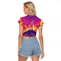 Hawaii Kilauea Volcano Raglan Cropped T Shirt There Is Pele Goddess Of The Volcano - Polynesian Pride