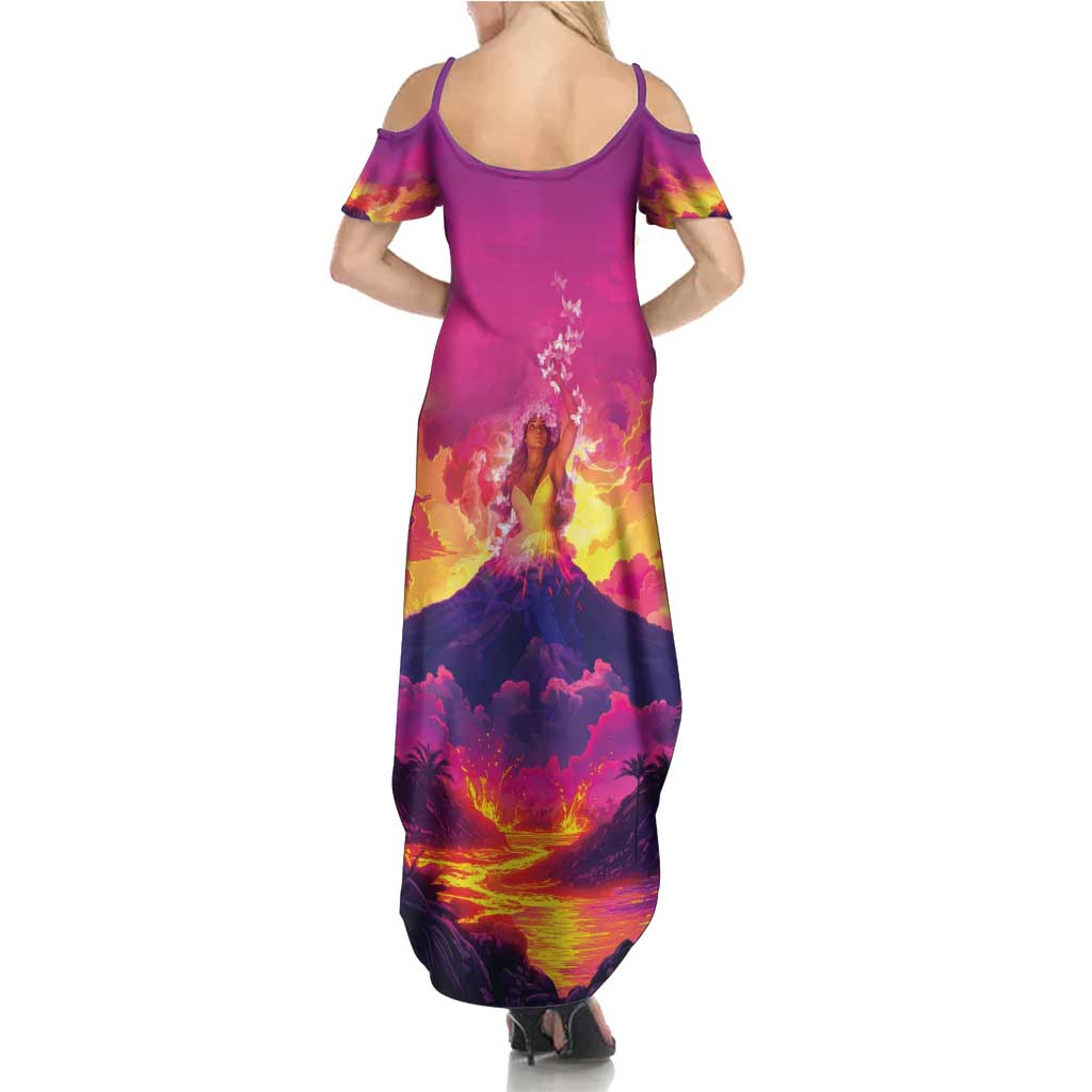 Hawaii Kilauea Volcano Summer Maxi Dress There Is Pele Goddess Of The Volcano - Polynesian Pride