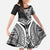 Hibiscus With Black Austronesian Tattoo Pattern Family Matching Off The Shoulder Long Sleeve Dress and Hawaiian Shirt - Polynesian Pride
