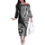 Hibiscus With Black Austronesian Tattoo Pattern Family Matching Off The Shoulder Long Sleeve Dress and Hawaiian Shirt - Polynesian Pride