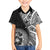 Hibiscus With Black Austronesian Tattoo Pattern Family Matching Off The Shoulder Long Sleeve Dress and Hawaiian Shirt - Polynesian Pride