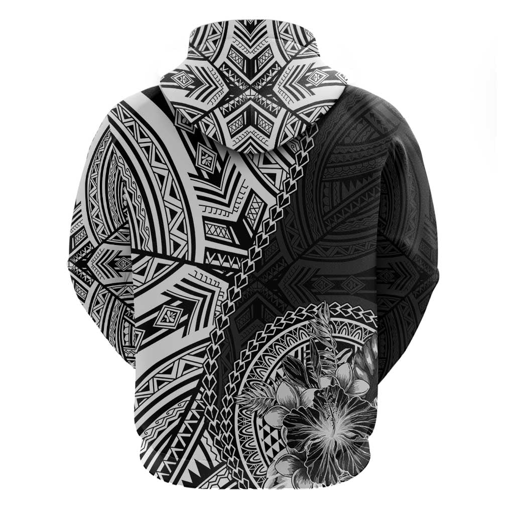 Hibiscus With Black Austronesian Tattoo Pattern Hoodie LT05 - Polynesian Pride