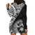 Hibiscus With Black Austronesian Tattoo Pattern Hoodie Dress - Polynesian Pride