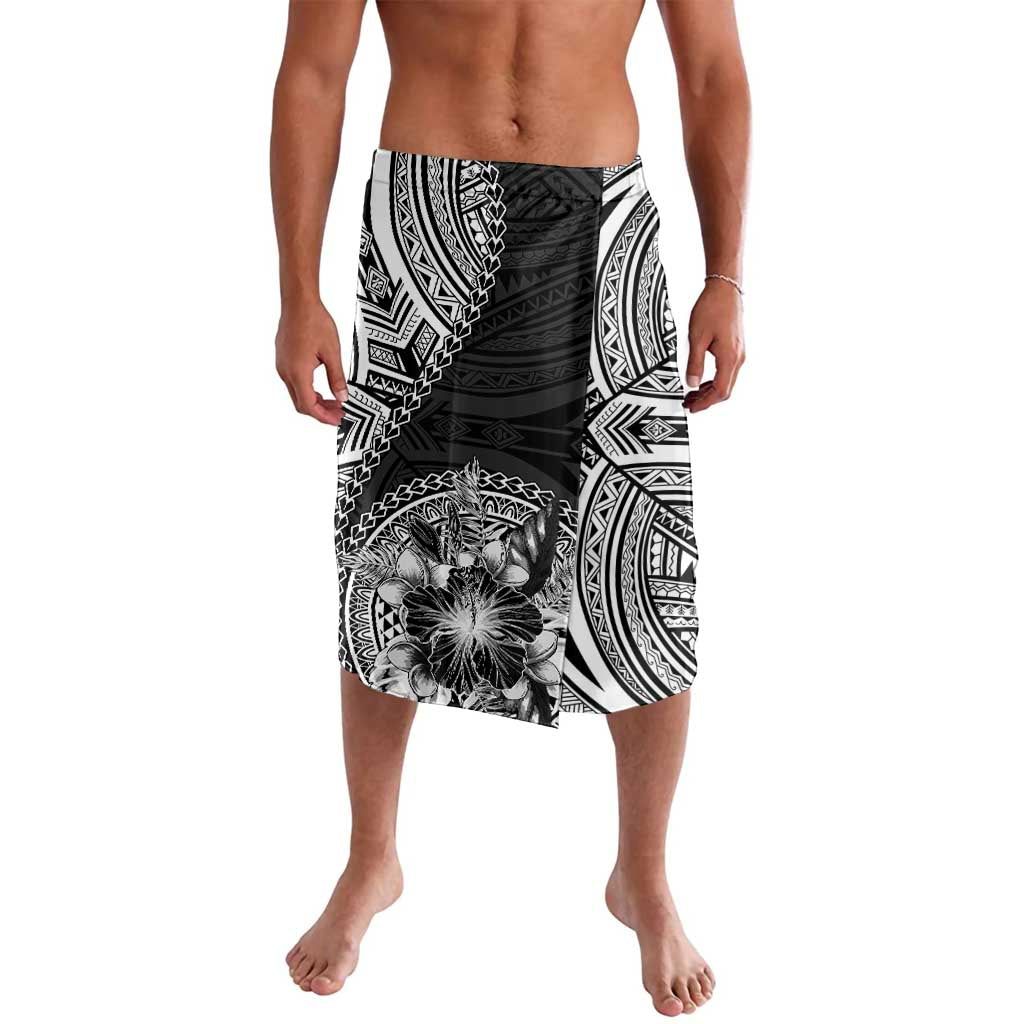 Hibiscus With Black Austronesian Tattoo Pattern Lavalava - Polynesian Pride