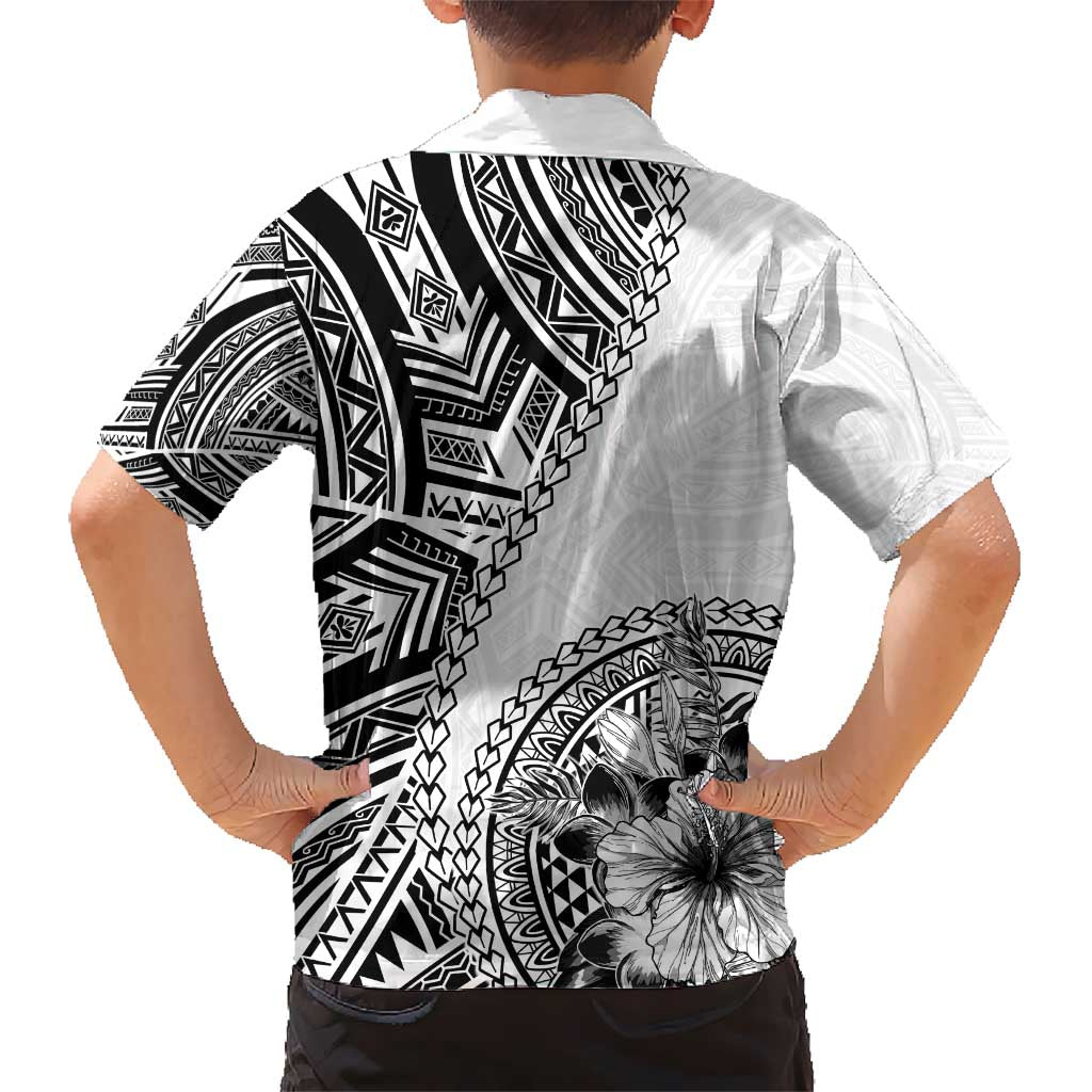Hibiscus With White Austronesian Tattoo Pattern Hawaiian Shirt - Polynesian Pride
