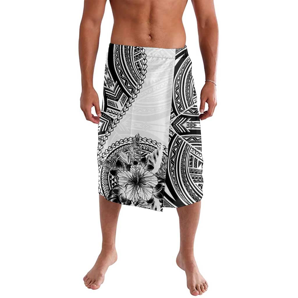 Hibiscus With White Austronesian Tattoo Pattern Lavalava - Polynesian Pride