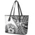 Hibiscus With White Austronesian Tattoo Pattern Leather Tote Bag - Polynesian Pride