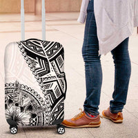 Hibiscus With White Austronesian Tattoo Pattern Luggage Cover - Polynesian Pride