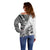 Hibiscus With White Austronesian Tattoo Pattern Off Shoulder Sweater - Polynesian Pride