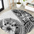 Hibiscus With White Austronesian Tattoo Pattern Round Carpet - Polynesian Pride