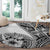 Hibiscus With White Austronesian Tattoo Pattern Round Carpet - Polynesian Pride