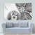 Hibiscus With White Austronesian Tattoo Pattern Tapestry - Polynesian Pride