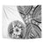 Hibiscus With White Austronesian Tattoo Pattern Tapestry - Polynesian Pride