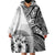 Hibiscus With White Austronesian Tattoo Pattern Wearable Blanket Hoodie - Polynesian Pride