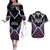 Personalised Aotearoa Moriori Couples Matching Off The Shoulder Long Sleeve Dress and Hawaiian Shirt Maori Pattern New Zealand - Polynesian Pride
