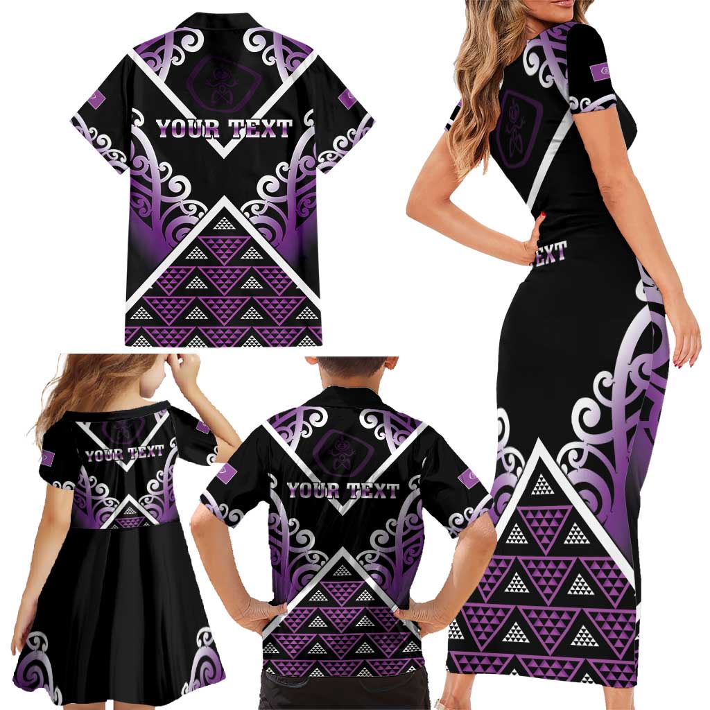 Personalised Aotearoa Moriori Family Matching Short Sleeve Bodycon Dress and Hawaiian Shirt Maori Pattern New Zealand LT05 - Polynesian Pride