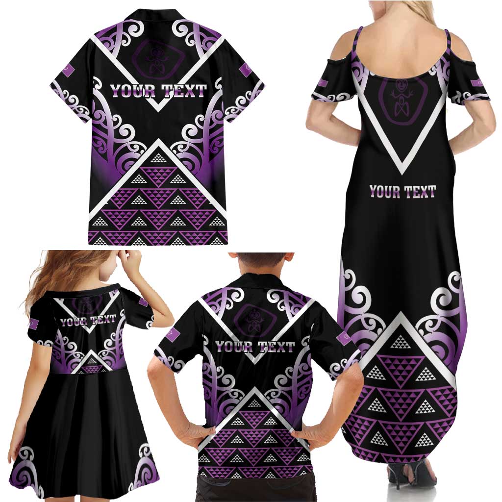 Personalised Aotearoa Moriori Family Matching Summer Maxi Dress and Hawaiian Shirt Maori Pattern New Zealand LT05 - Polynesian Pride