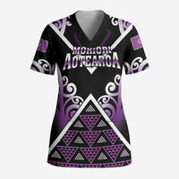 Personalised Aotearoa Moriori Scrub Top Maori Pattern New Zealand - Polynesian Pride