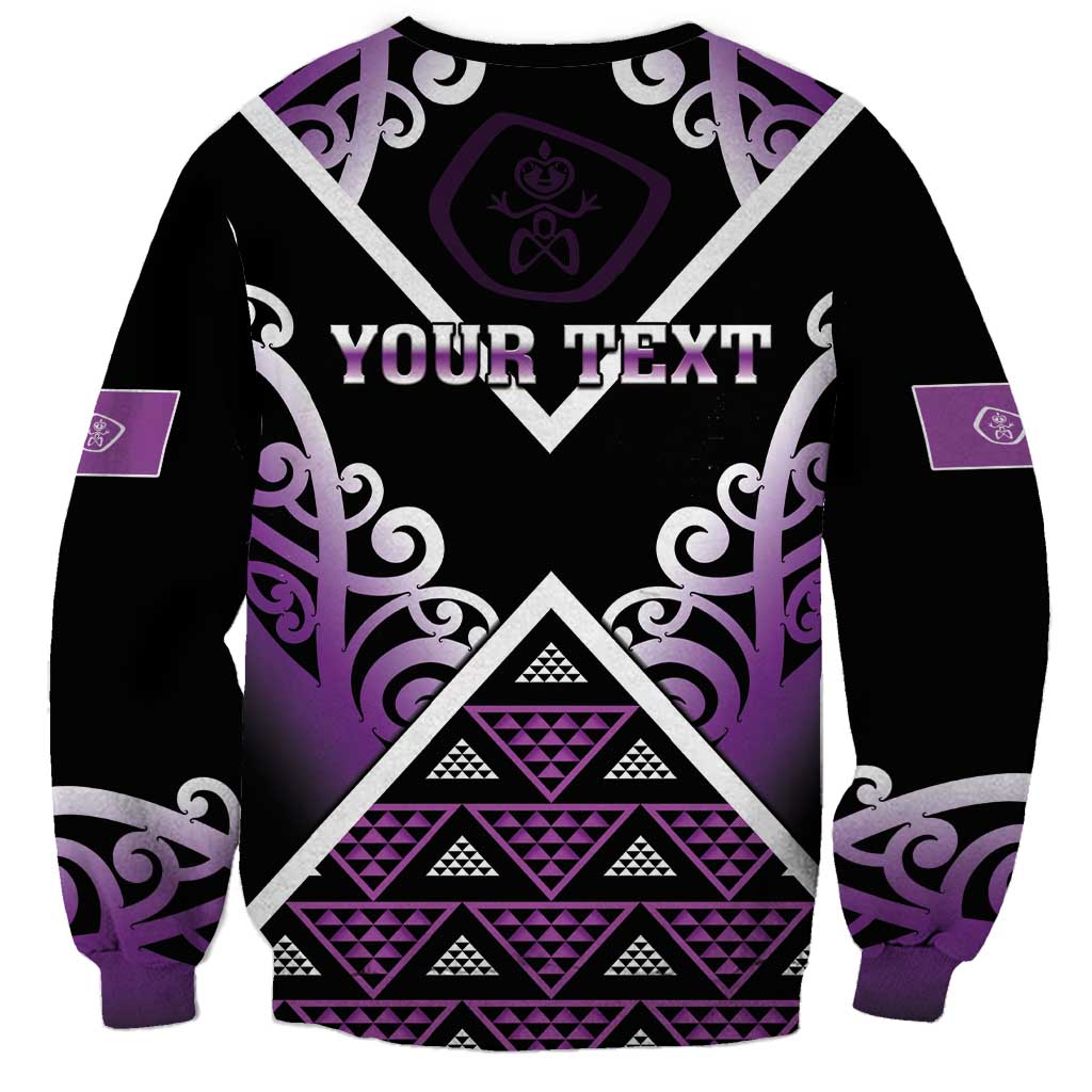Personalised Aotearoa Moriori Sweatshirt Maori Pattern New Zealand - Polynesian Pride
